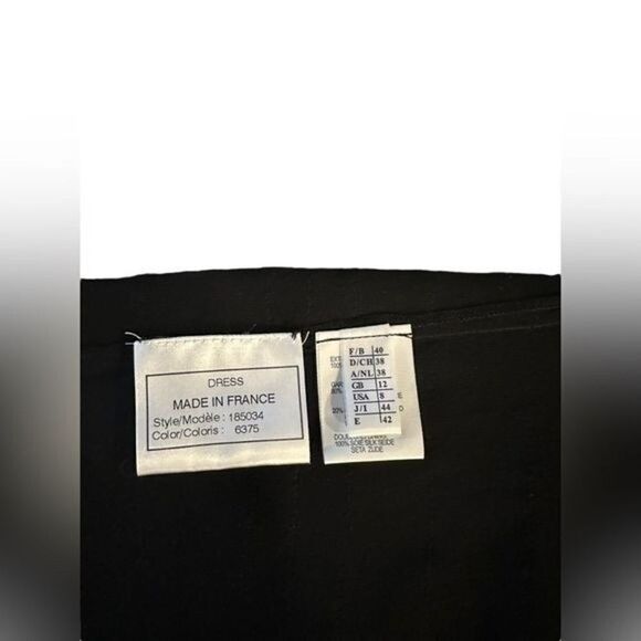 WEILL 100% silk black dress sz 8 lined layered design hidden zipper laced EUC - Picture 13 of 14